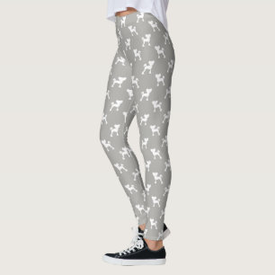 Chinese Crested Crestie Dog Silhouettes Pattern Leggings