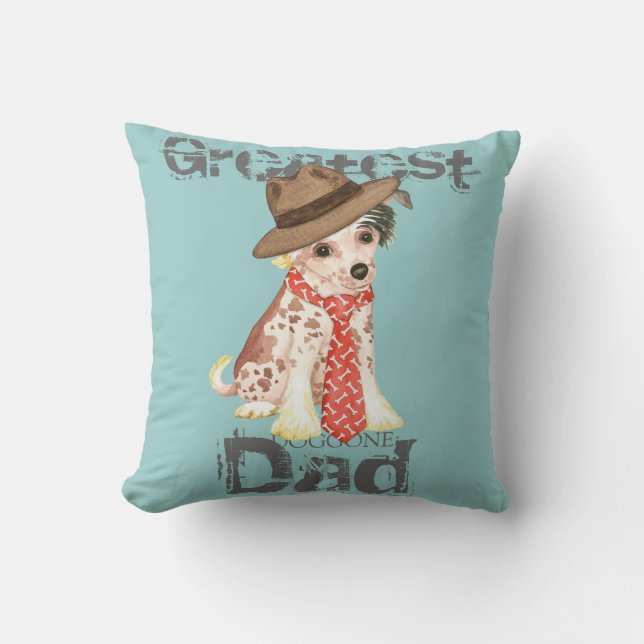 Chinese Crested Dad Cushion (Front)