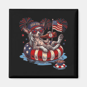 Chinese Crested Dog 250th Aamerica Patriotic Usa Magnet