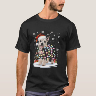 Chinese Crested Dog Christmas Light Xmas Dad Mum T-Shirt