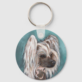 Chinese crested dog key ring