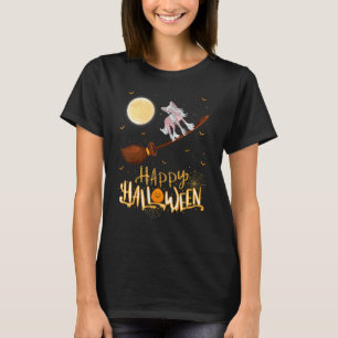 Chinese Crested Dog Ride Witch Shotgun Halloween T-Shirt