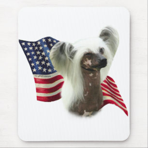 Chinese Crested Flag Mouse Pad