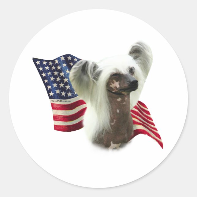 Chinese Crested Flag - Sticker (Front)