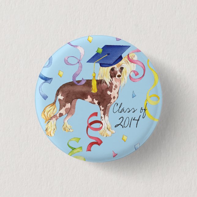 Chinese Crested Graduate 3 Cm Round Badge (Front)