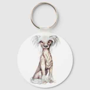 Chinese Crested Hairless Key Ring