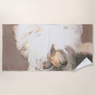 Chinese Crested Hairless Painting Original Dog Art Beach Towel