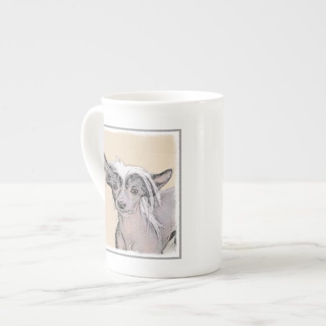 Chinese Crested Hairless Painting Original Dog Art Bone China Mug (Front Left)