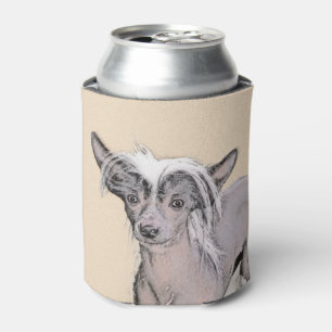 Chinese Crested Hairless Painting Original Dog Art Can Cooler