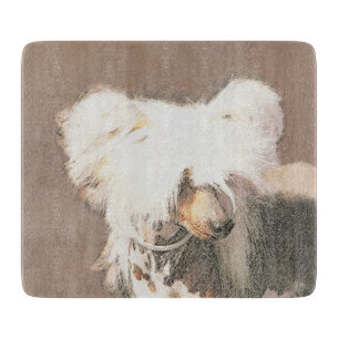 Chinese Crested Hairless Painting Original Dog Art Cutting Board