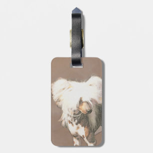 Chinese Crested Hairless Painting Original Dog Art Luggage Tag