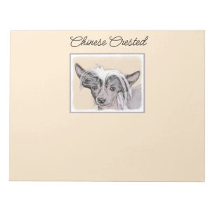 Chinese Crested Hairless Painting Original Dog Art Notepad