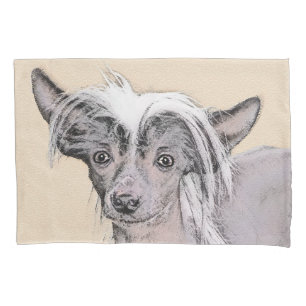Chinese Crested Hairless Painting Original Dog Art Pillowcase