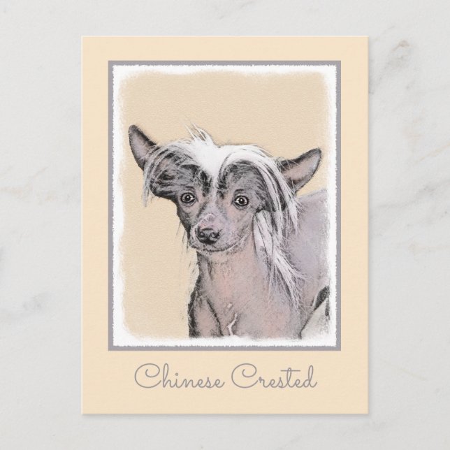 Chinese Crested Hairless Painting Original Dog Art Postcard (Front)