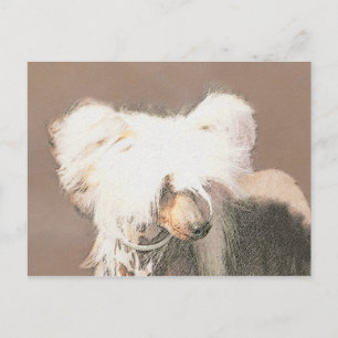 Chinese Crested Hairless Painting Original Dog Art Postcard