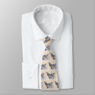 Chinese Crested Hairless Painting Original Dog Art Tie
