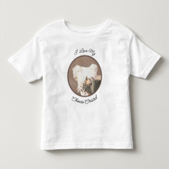 Chinese Crested Hairless Painting Original Dog Art Toddler T-Shirt (Front)