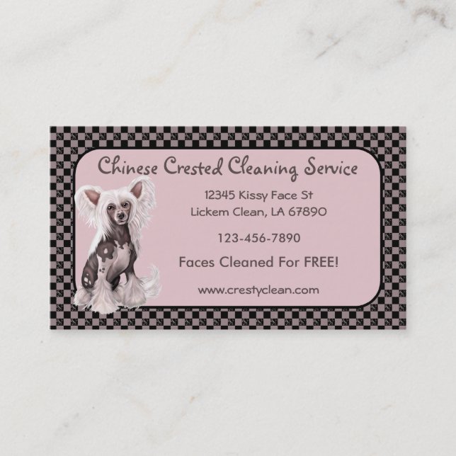 Chinese Crested Hairless Sit Business Cards (Front)