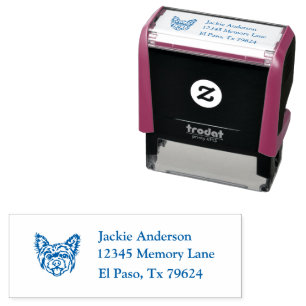 CHINESE CRESTED HEAD    Name and Return Address Self-inking Stamp