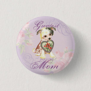 Chinese Crested Heart Mum 3 Cm Round Badge