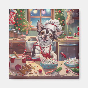 Chinese Crested Holiday Baking: Festive Christmas Magnet