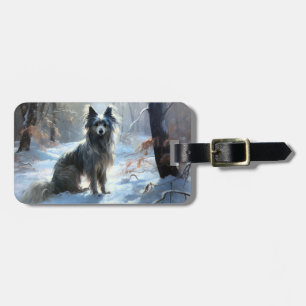 Chinese Crested Let It Snow Christmas Luggage Tag