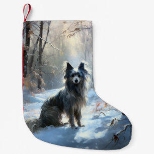 Chinese Crested Let It Snow Christmas Small Christmas Stocking