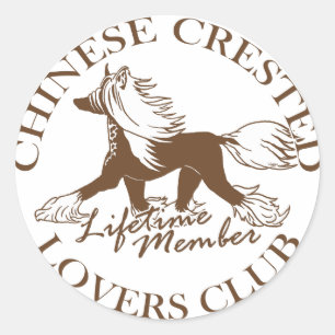 Chinese Crested Lovers Club Classic Round Sticker