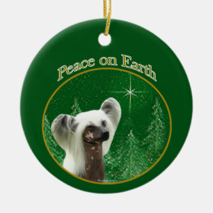 Chinese Crested Peace Ceramic Ornament