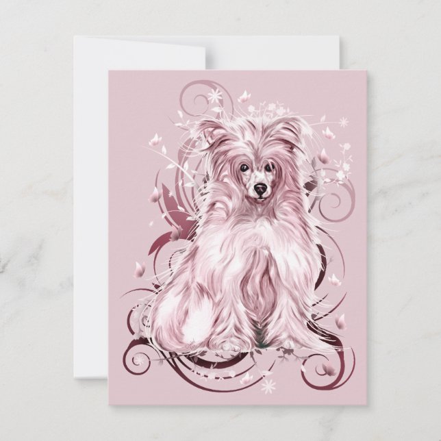 Chinese Crested Pink NB Invitation (Front)