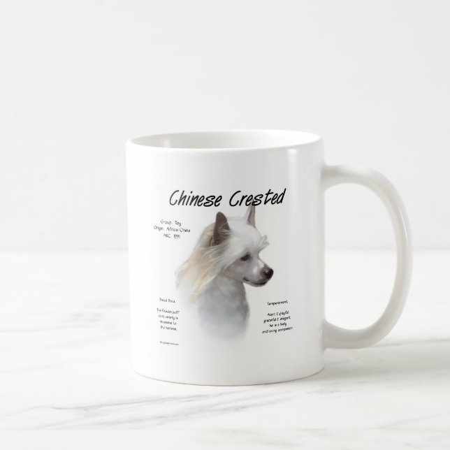 Chinese Crested (powderpuff) History Design Coffee Mug (Right)