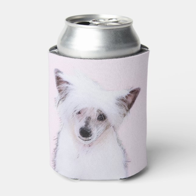 Chinese Crested Powderpuff Painting - Dog Art Can Cooler (Can Front)