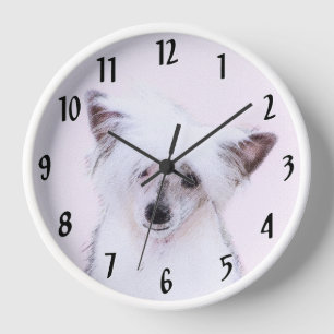 Chinese Crested Powderpuff Painting - Dog Art Clock
