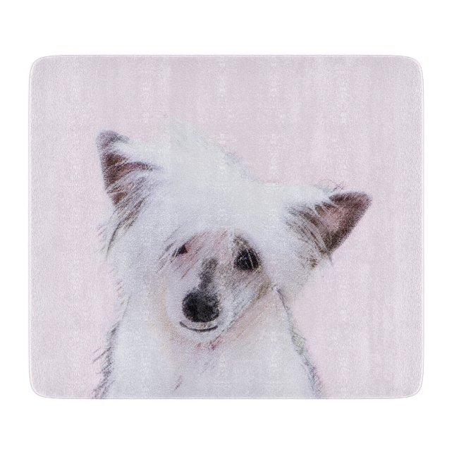 Chinese Crested Powderpuff Painting - Dog Art Cutting Board (Front)