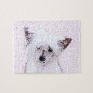 Chinese Crested Powderpuff Painting - Dog Art Jigsaw Puzzle