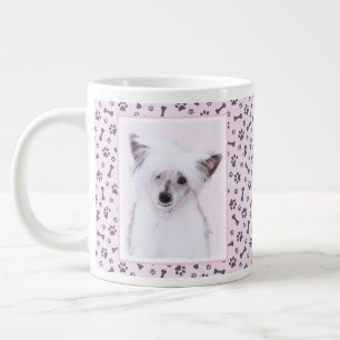 Chinese Crested Powderpuff Painting - Dog Art Large Coffee Mug