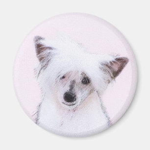 Chinese Crested Powderpuff Painting - Dog Art Magnet