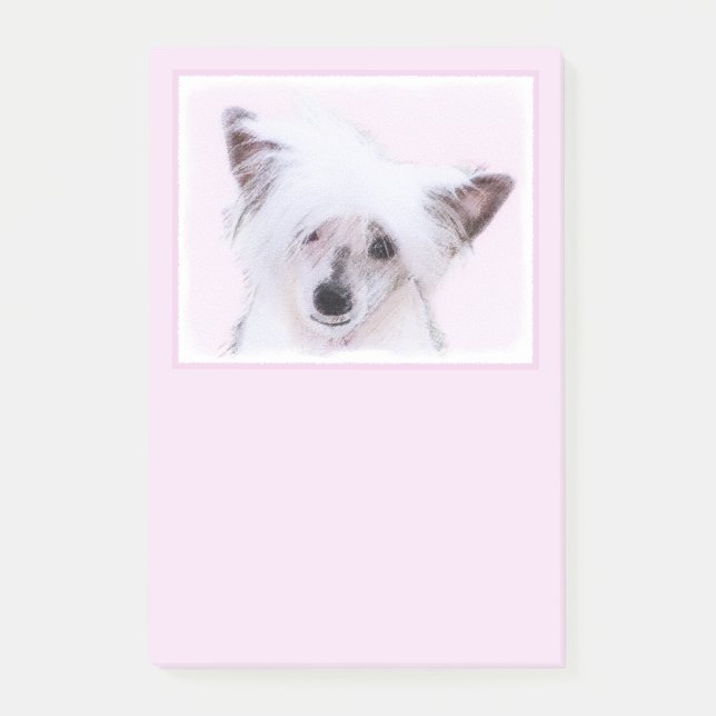 Chinese Crested Powderpuff Painting - Dog Art Post-it Notes (Front)