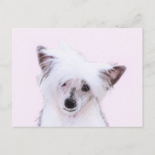 Chinese Crested Powderpuff Painting - Dog Art Postcard
