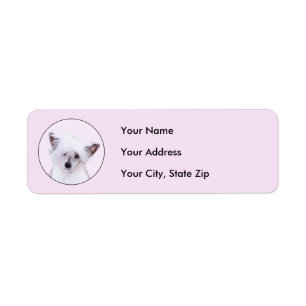 Chinese Crested Powderpuff Painting - Dog Art Return Address Label
