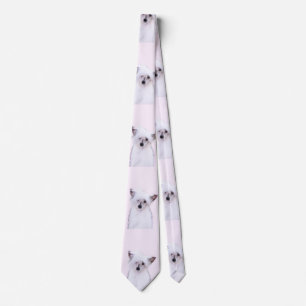 Chinese Crested Powderpuff Painting - Dog Art Tie
