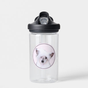 Chinese Crested Powderpuff Painting - Dog Art Water Bottle