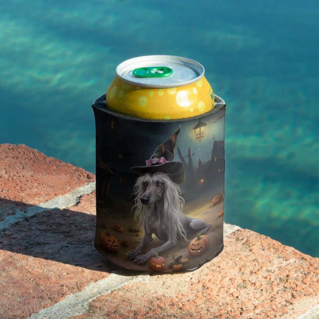 Chinese Crested Pumpkins Halloween Scary  Can Cooler (In Situ Pool)