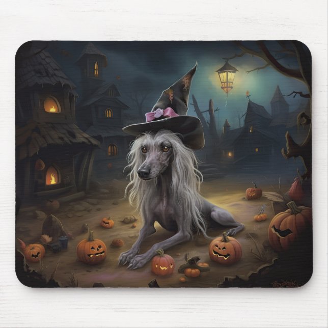 Chinese Crested Pumpkins Halloween Scary  Mouse Pad (Front)