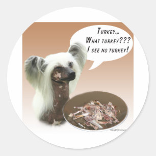 Chinese Crested Turkey Classic Round Sticker