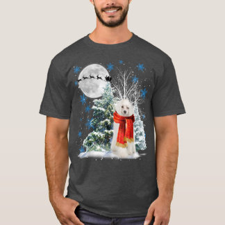 Chinese Crested Under Moonlight Snow Christmas Paj T-Shirt