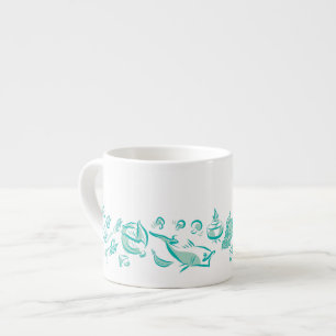 Chinese Cuisine Ink Drawing Espresso or Tea Cup