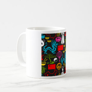 Chinese Culture Symbols Pattern Coffee Mug