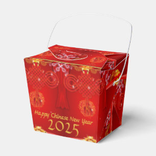 Chinese custom New Year Red Knot Take-out FB Favour Box