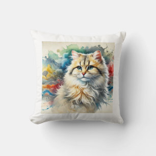 Chinese desert cat 120724AREF115 - Watercolor Cushion